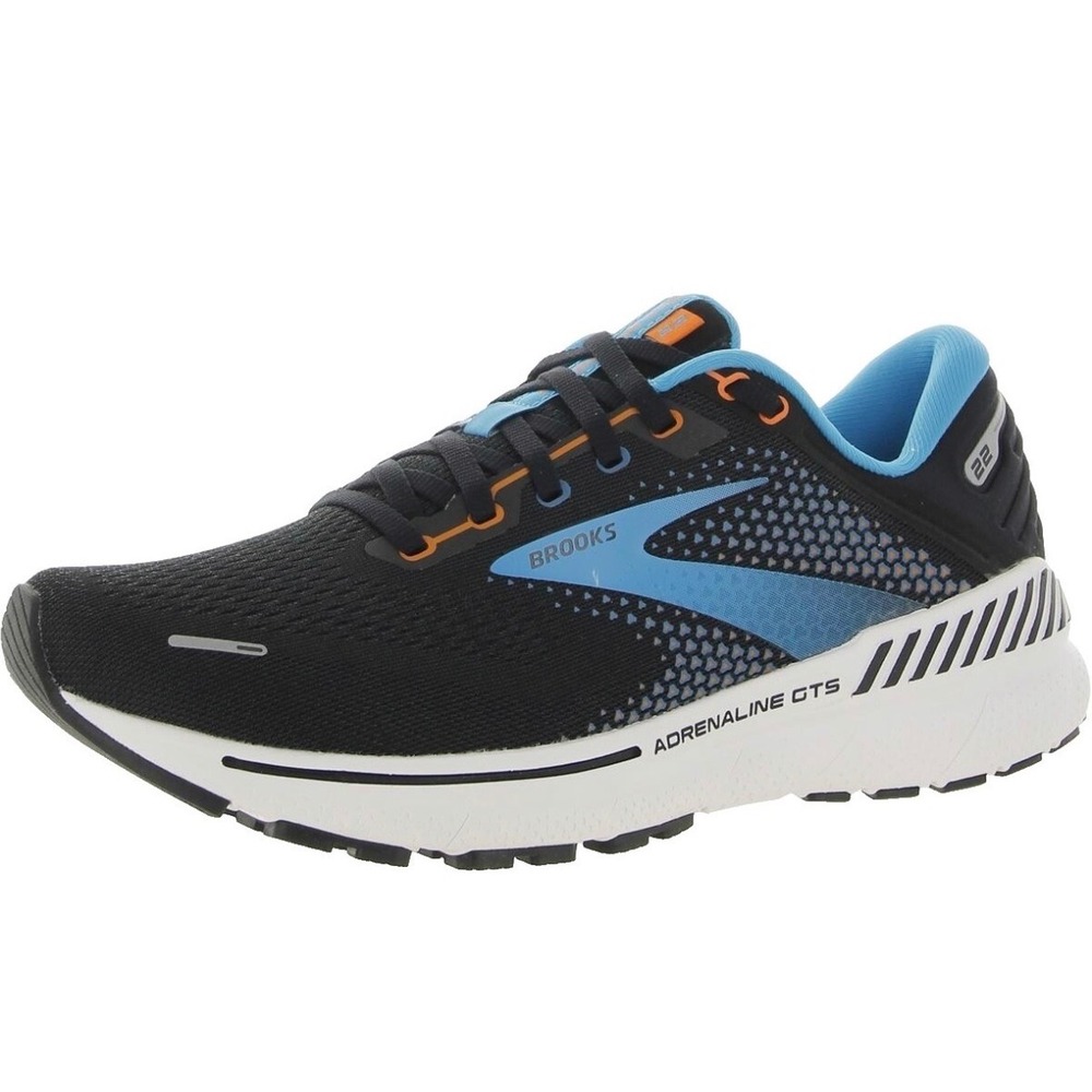 Brooks Adrenaline GTS 22 Mens Running Shoes Black Blue Orange 10.5 D